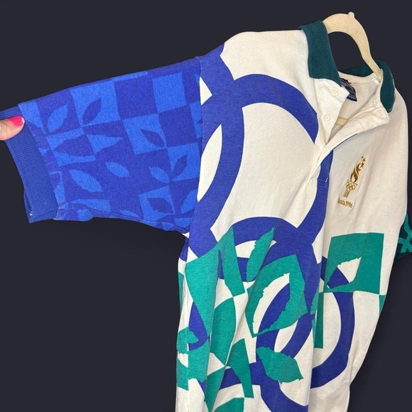 VTG 1996 Atlanta Olympics Polo – Men’s M – All Over Print, Retro Vibes - Picture 3 of 8